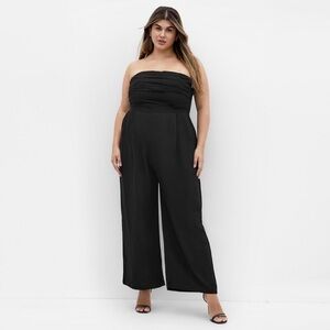City Chic Black Strapless Jumpsuit